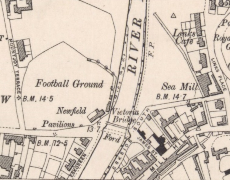Musselburgh - Newfield football ground : Map credit National Library of Scotland